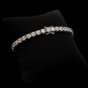 925 Silver, 14.40CTW Moissanite Tennis Bracelet